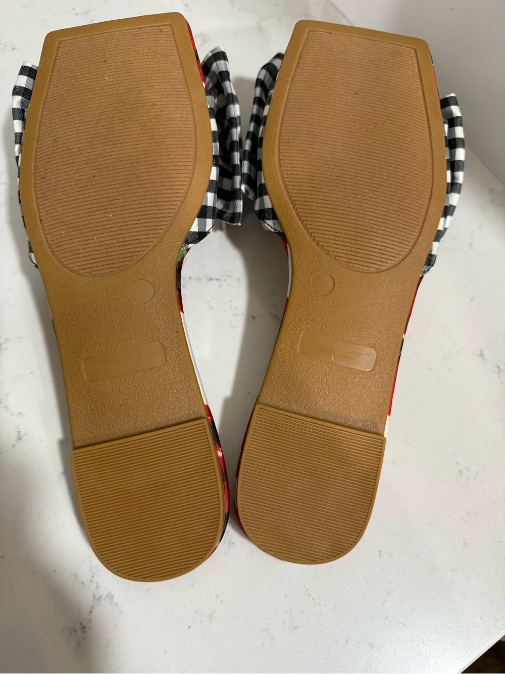 Betsey Johnson Floral  Sandal Slip-On Casual Comfort Plaid Sz 7 - Picture 3 of 9